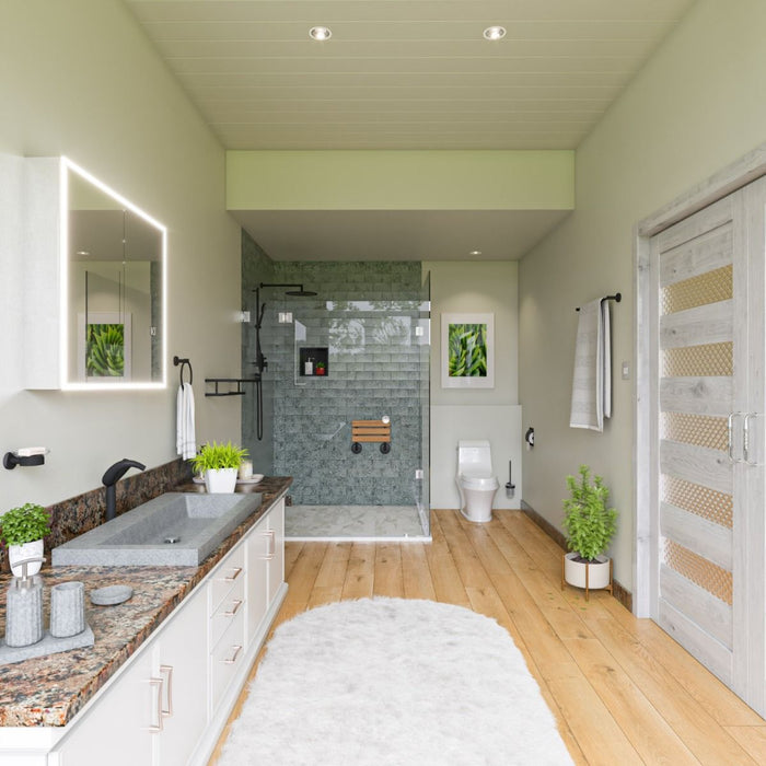 ALFI brand ABCO40TR 40" Solid Concrete Gray Matte Trough Sink for the Bathroom