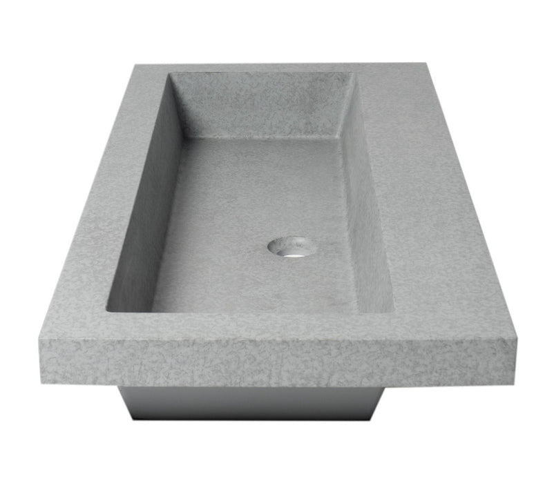 ALFI brand ABCO40TR 40" Solid Concrete Gray Matte Trough Sink for the Bathroom