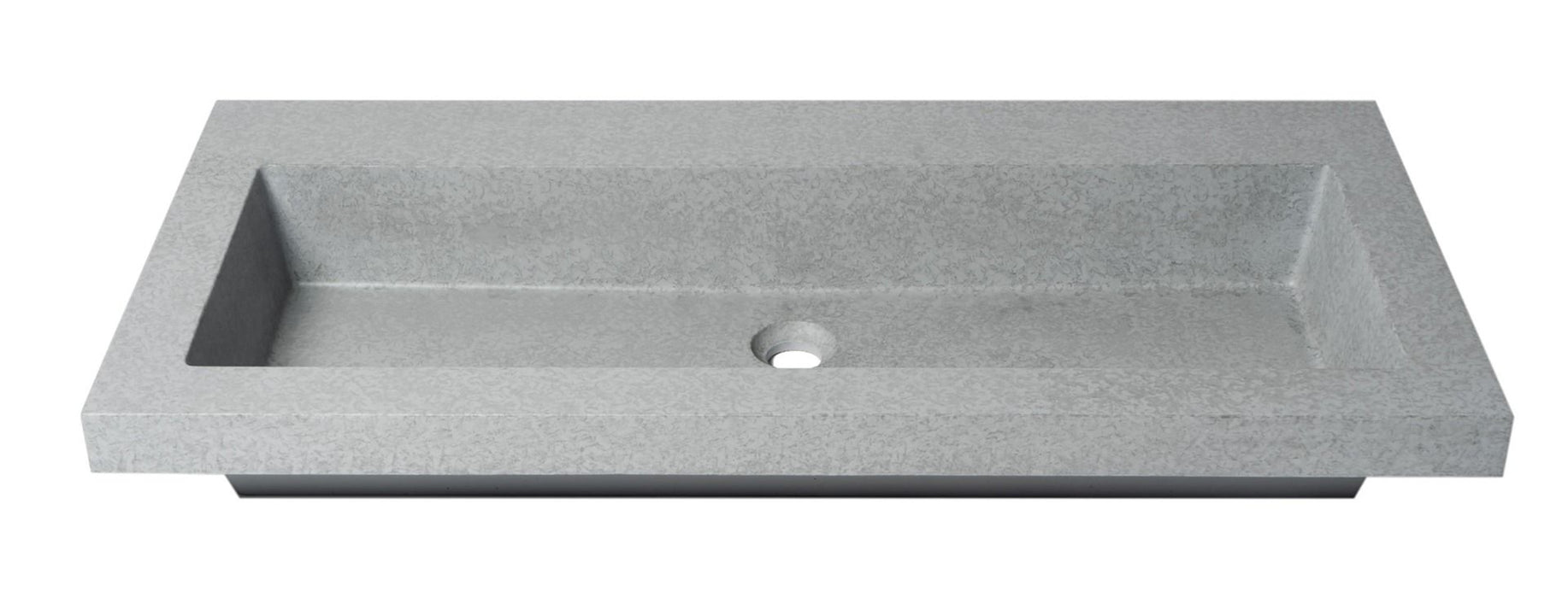 ALFI brand ABCO40TR 40" Solid Concrete Gray Matte Trough Sink for the Bathroom