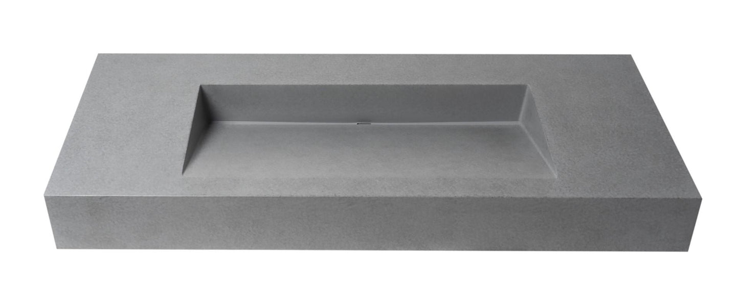 ALFI brand ABCO48R 48" Solid Concrete Rectangular Countertop Sink