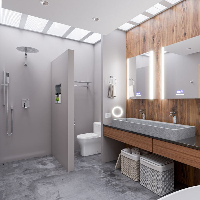 ALFI brand ABCO48TR 48" Solid Concrete Gray Matte Trough Sink for the Bathroom