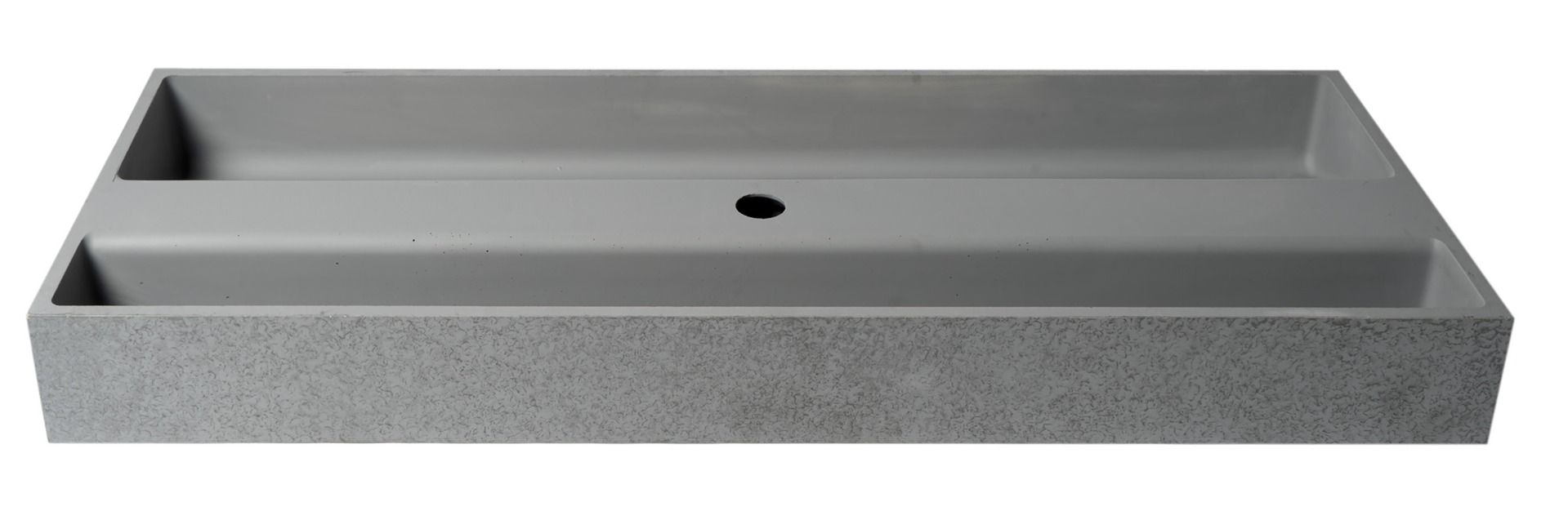 ALFI brand ABCO48TR 48" Solid Concrete Gray Matte Trough Sink for the Bathroom