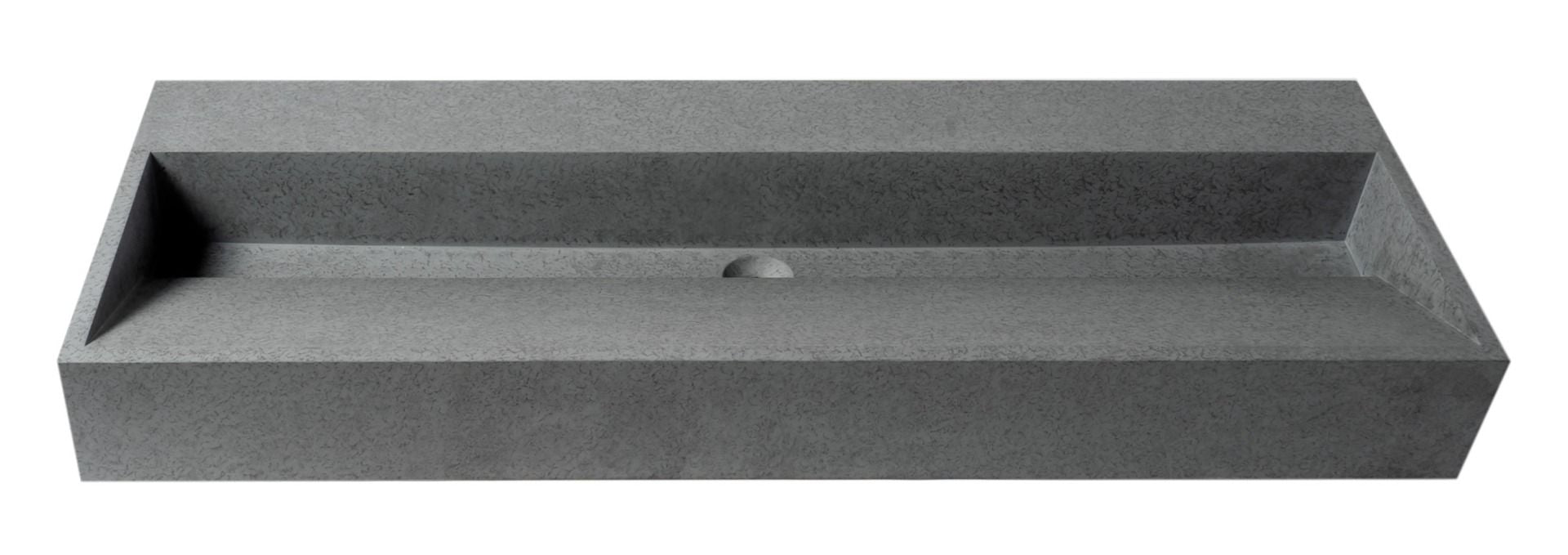 ALFI brand ABCO48TR 48" Solid Concrete Gray Matte Trough Sink for the Bathroom