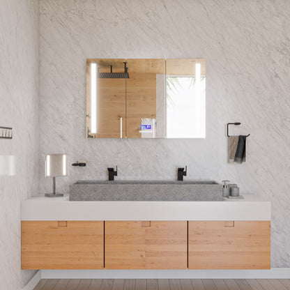 ALFI brand ABCO48TR 48" Solid Concrete Gray Matte Trough Sink for the Bathroom