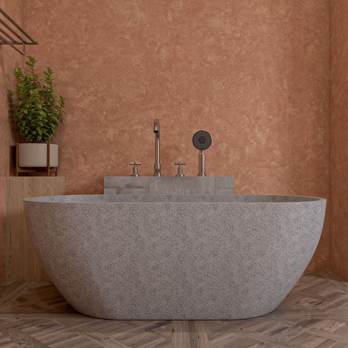 ALFI brand ABCO59TUB 59" Solid Concrete Oval Freestanding Bathtub