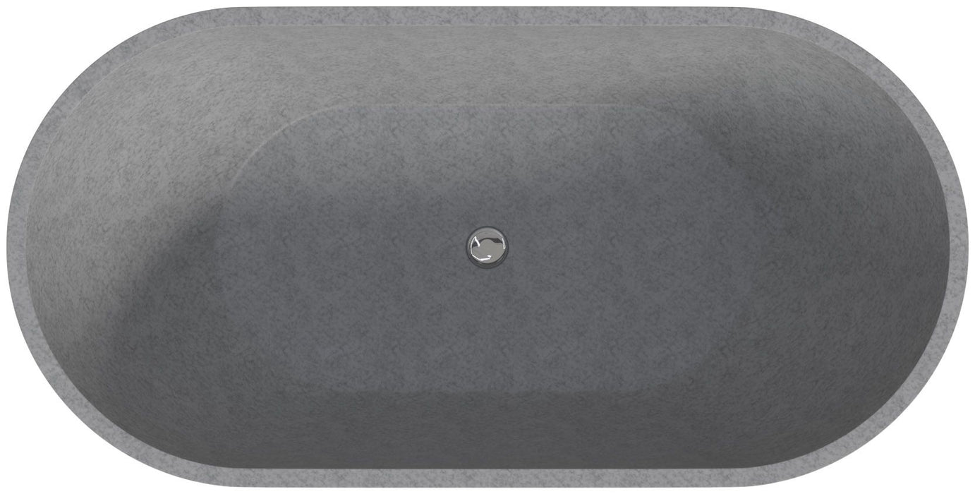 ALFI brand ABCO59TUB 59" Solid Concrete Oval Freestanding Bathtub
