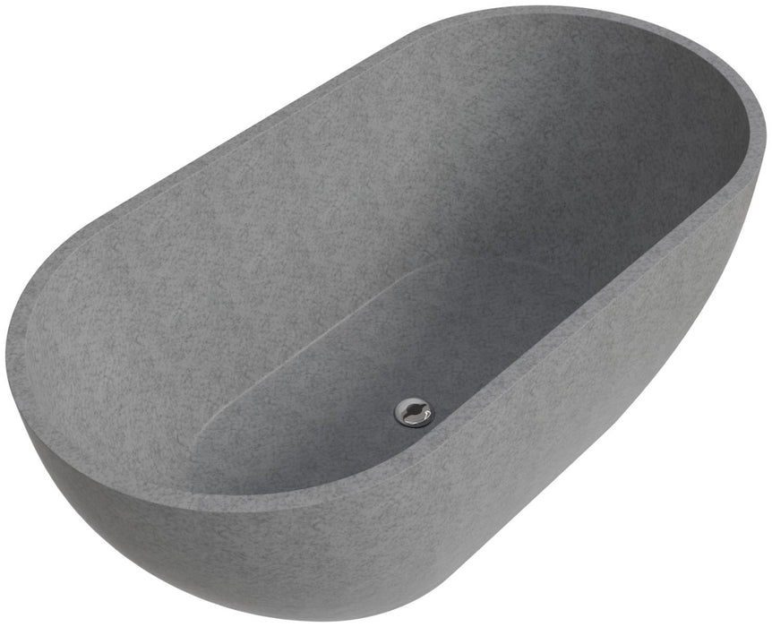 ALFI brand ABCO59TUB 59" Solid Concrete Oval Freestanding Bathtub