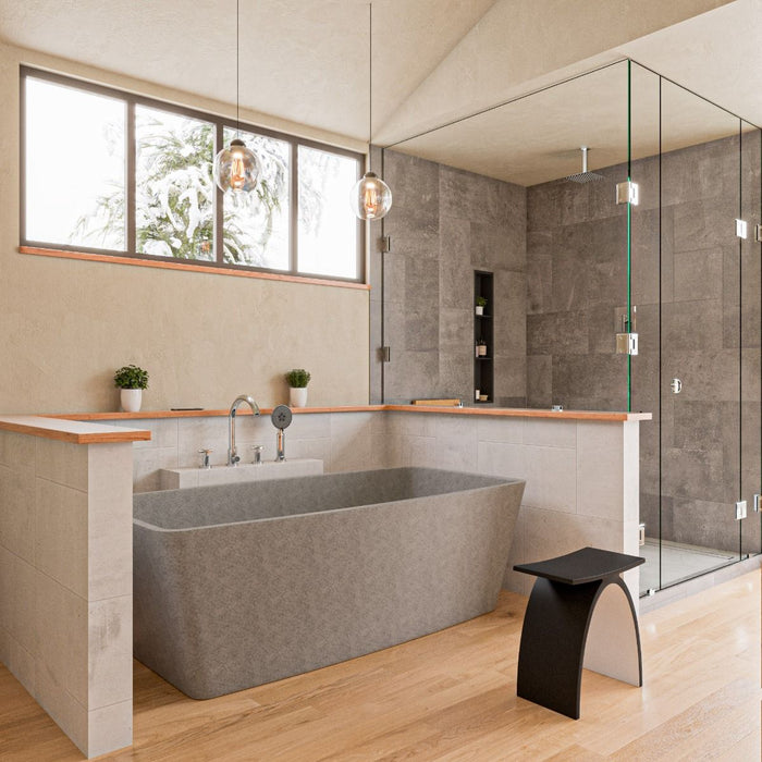 ALFI brand ABCO71TUB 71" Solid Concrete Rectangular Freestanding Bathtub