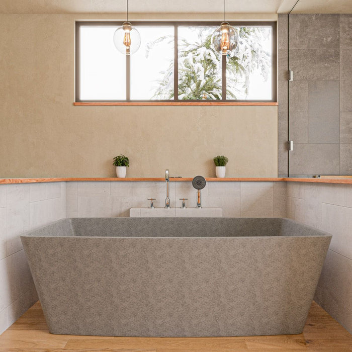 ALFI brand ABCO71TUB 71" Solid Concrete Rectangular Freestanding Bathtub