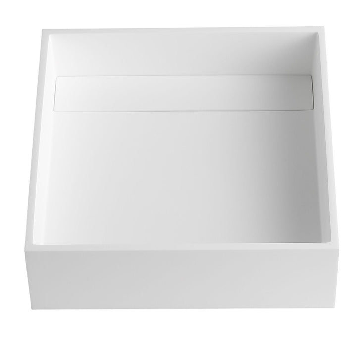ALFI brand ABRS14S 14" Square White Matte Solid Surface Resin Sink