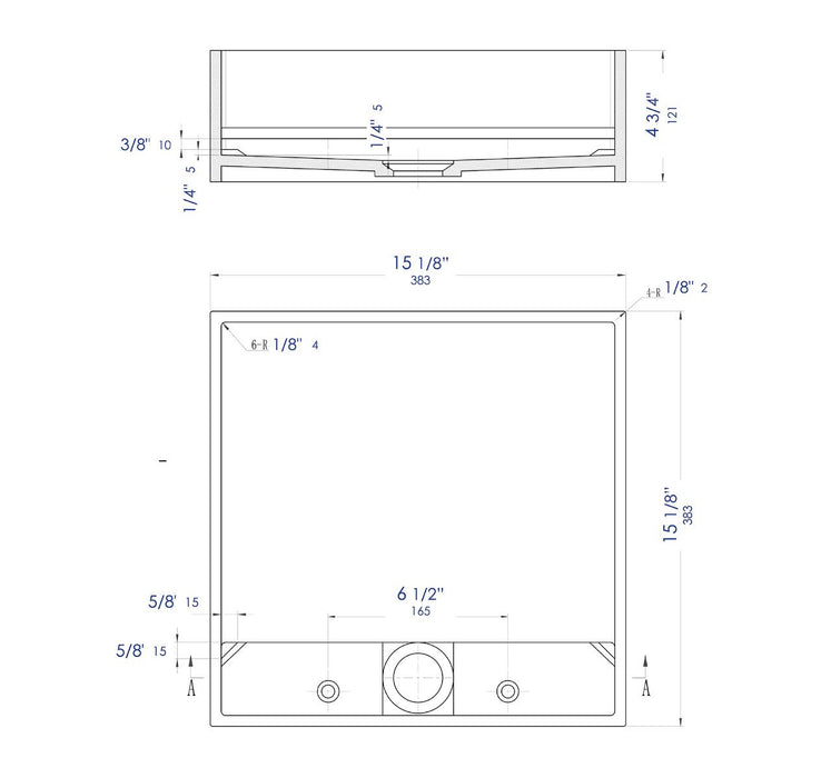 ALFI brand ABRS14S 14" Square White Matte Solid Surface Resin Sink