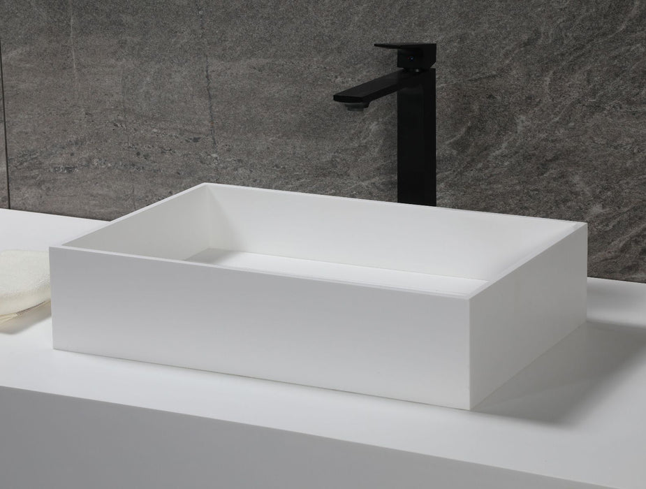 ALFI brand ABRS2014 20" x 14" White Matte Solid Surface Resin Sink