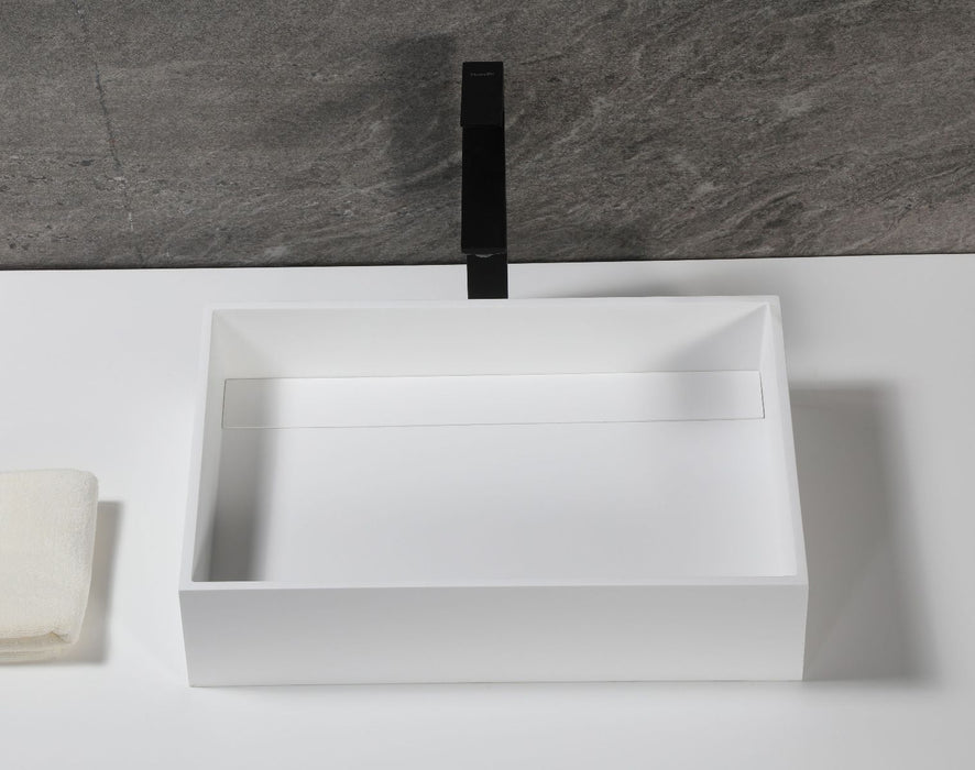 ALFI brand ABRS2014 20" x 14" White Matte Solid Surface Resin Sink