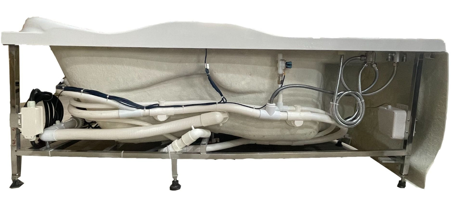 EAGO AM124ETL-L 6 ft Right Drain Corner Acrylic White Whirlpool Bathtub for Two