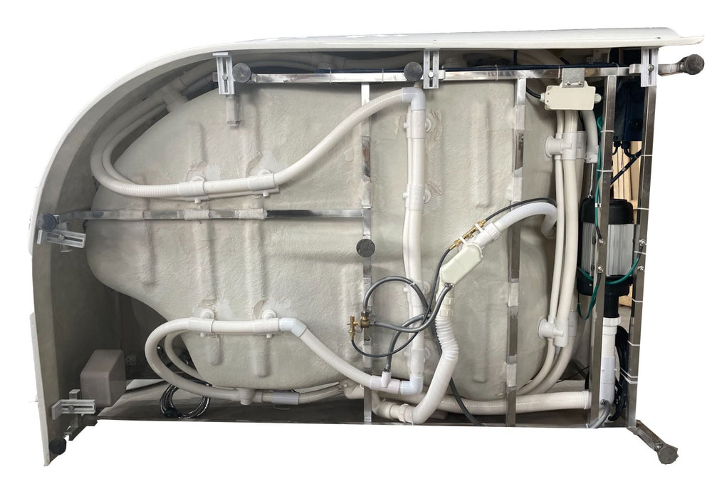 EAGO AM124ETL-L 6 ft Right Drain Corner Acrylic White Whirlpool Bathtub for Two