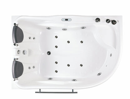 EAGO AM124ETL-R 6 ft Right Corner Acrylic White Whirlpool Bathtub for Two