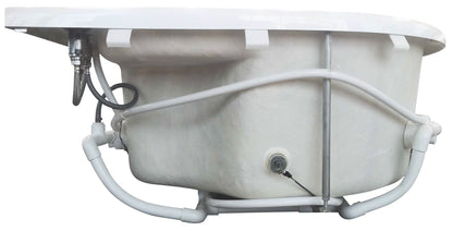 EAGO AM124ETL-R 6 ft Right Corner Acrylic White Whirlpool Bathtub for Two