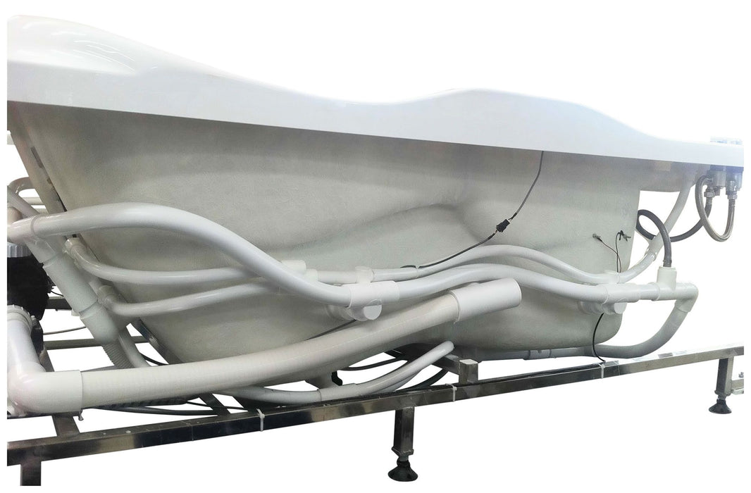 EAGO AM124ETL-R 6 ft Right Corner Acrylic White Whirlpool Bathtub for Two