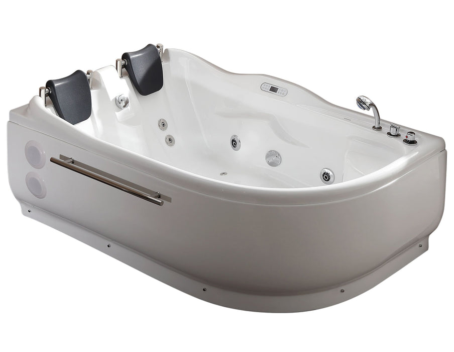 EAGO AM124ETL-R 6 ft Right Corner Acrylic White Whirlpool Bathtub for Two