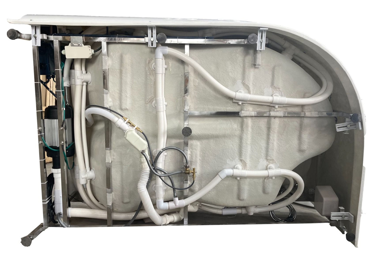EAGO AM124ETL-R 6 ft Right Corner Acrylic White Whirlpool Bathtub for Two