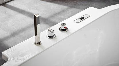 EAGO AM128ETL 6 ft Acrylic White Whirlpool Bathtub With Fixtures