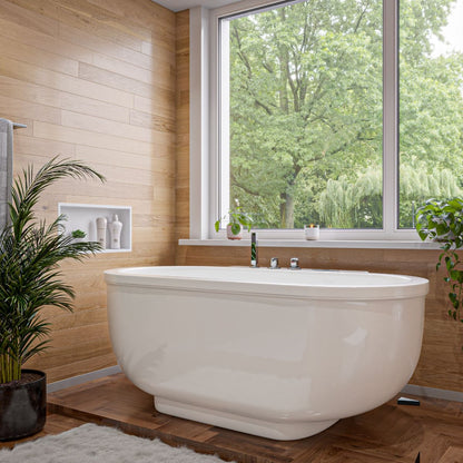 EAGO AM128ETL 6 ft Acrylic White Whirlpool Bathtub With Fixtures