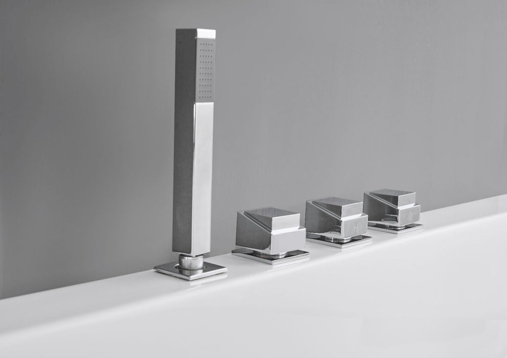 EAGO AM154ETL-L5 5 ft Acrylic White Rectangular Whirlpool Bathtub w Fixtures