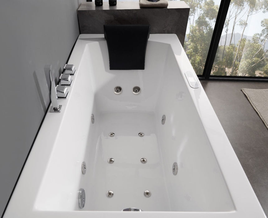 EAGO AM154ETL-L5 5 ft Acrylic White Rectangular Whirlpool Bathtub w Fixtures