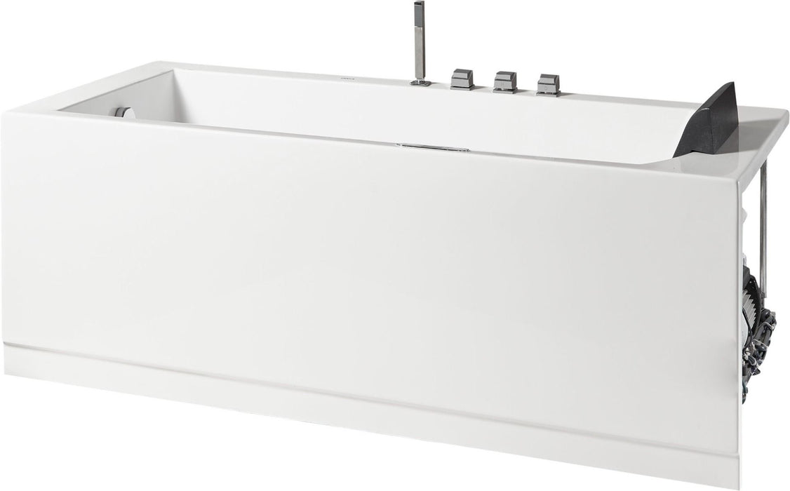 EAGO AM154ETL-L5 5 ft Acrylic White Rectangular Whirlpool Bathtub w Fixtures