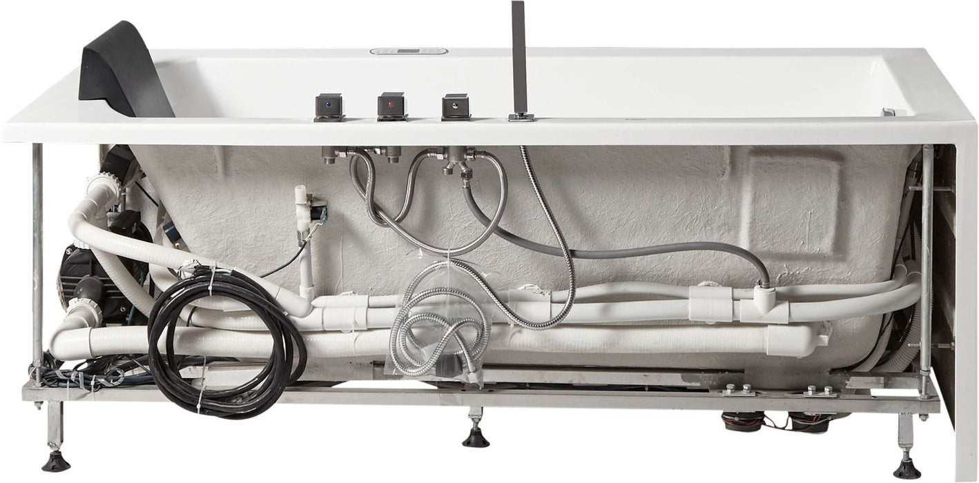 EAGO AM154ETL-L5 5 ft Acrylic White Rectangular Whirlpool Bathtub w Fixtures