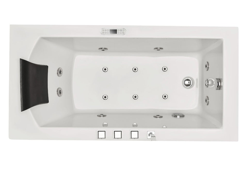 EAGO AM154ETL-L5 5 ft Acrylic White Rectangular Whirlpool Bathtub w Fixtures