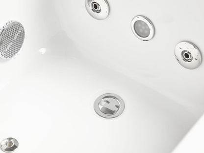 EAGO AM154ETL-R5 5 ft Acrylic White Rectangular Whirlpool Bathtub w Fixtures