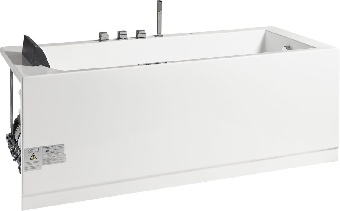 EAGO AM154ETL-R5 5 ft Acrylic White Rectangular Whirlpool Bathtub w Fixtures