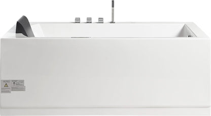 EAGO AM154ETL-R5 5 ft Acrylic White Rectangular Whirlpool Bathtub w Fixtures