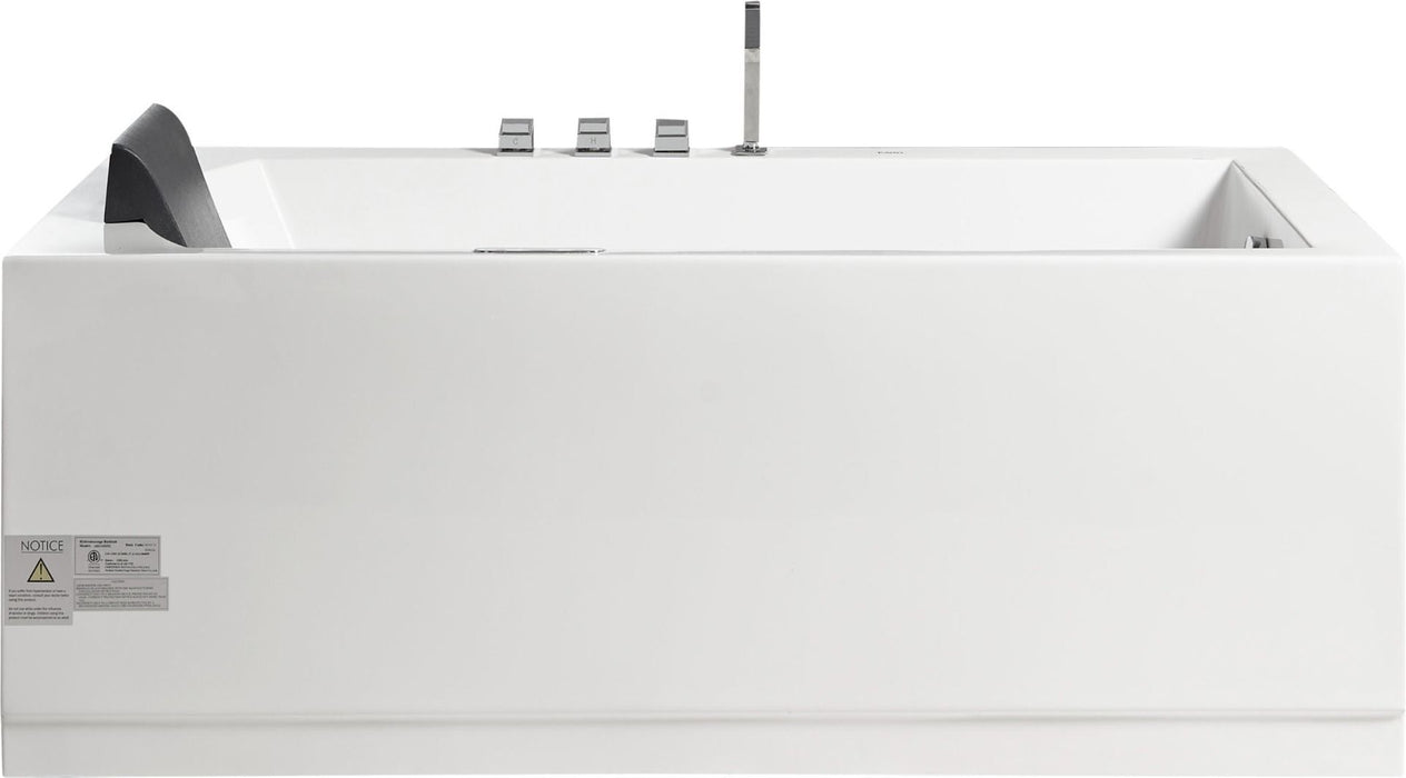 EAGO AM154ETL-R5 5 ft Acrylic White Rectangular Whirlpool Bathtub w Fixtures