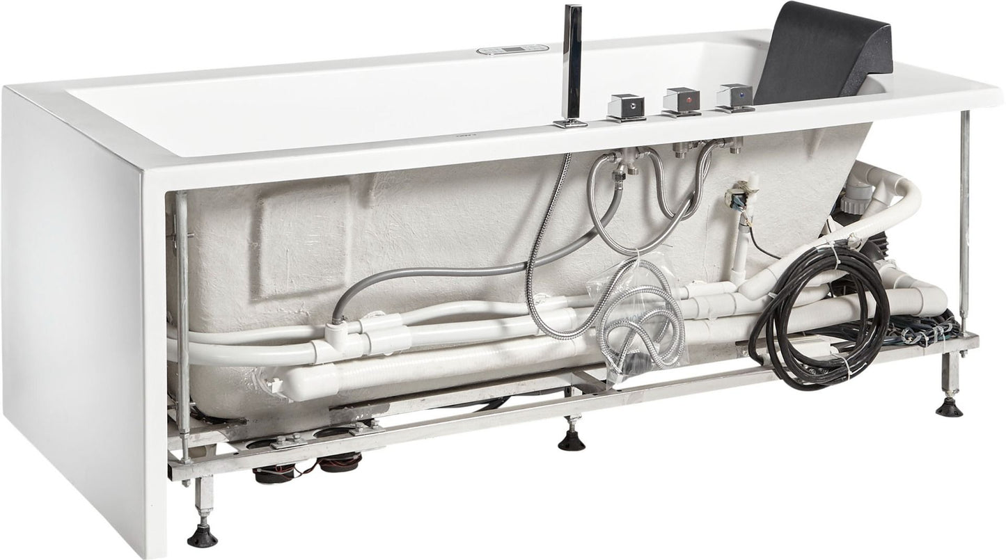 EAGO AM154ETL-R5 5 ft Acrylic White Rectangular Whirlpool Bathtub w Fixtures