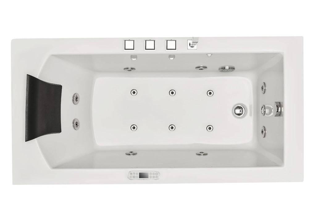 EAGO AM154ETL-R5 5 ft Acrylic White Rectangular Whirlpool Bathtub w Fixtures