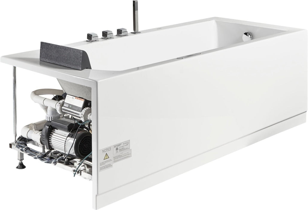 EAGO AM154ETL-L6 6 ft Acrylic White Rectangular Whirlpool Tub With Fixtures