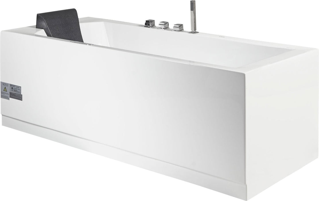 EAGO AM154ETL-L6 6 ft Acrylic White Rectangular Whirlpool Tub With Fixtures
