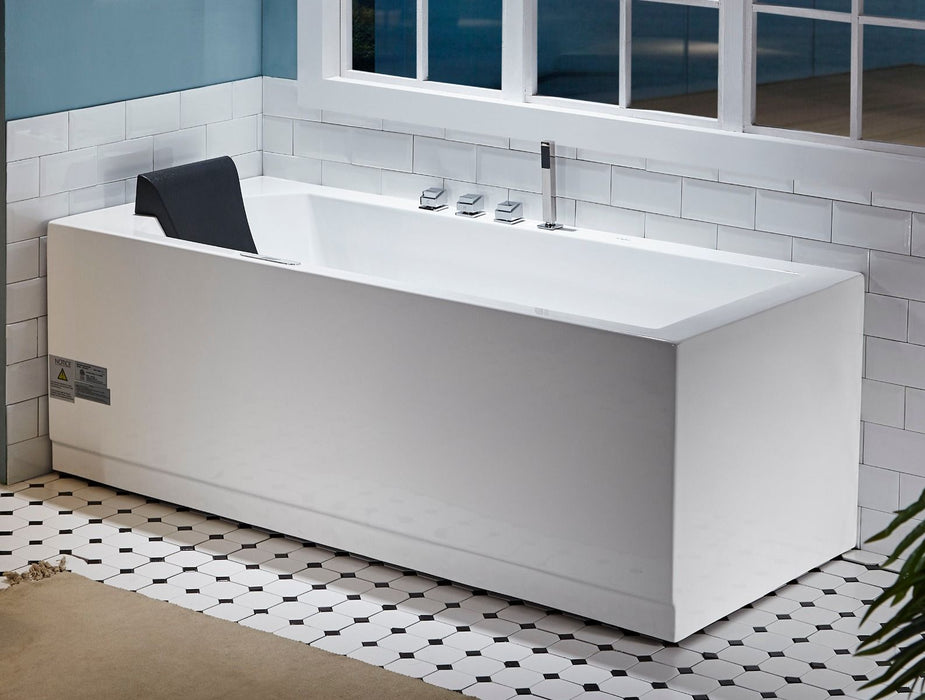 EAGO AM154ETL-R6 6 ft Acrylic White Rectangular Whirlpool Tub With Fixtures