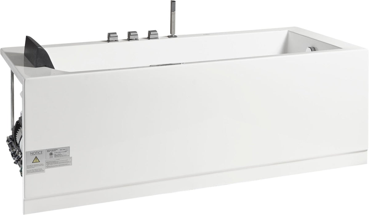 EAGO AM154ETL-L6 6 ft Acrylic White Rectangular Whirlpool Tub With Fixtures