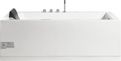 EAGO AM154ETL-L6 6 ft Acrylic White Rectangular Whirlpool Tub With Fixtures