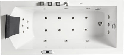 EAGO AM154ETL-L6 6 ft Acrylic White Rectangular Whirlpool Tub With Fixtures
