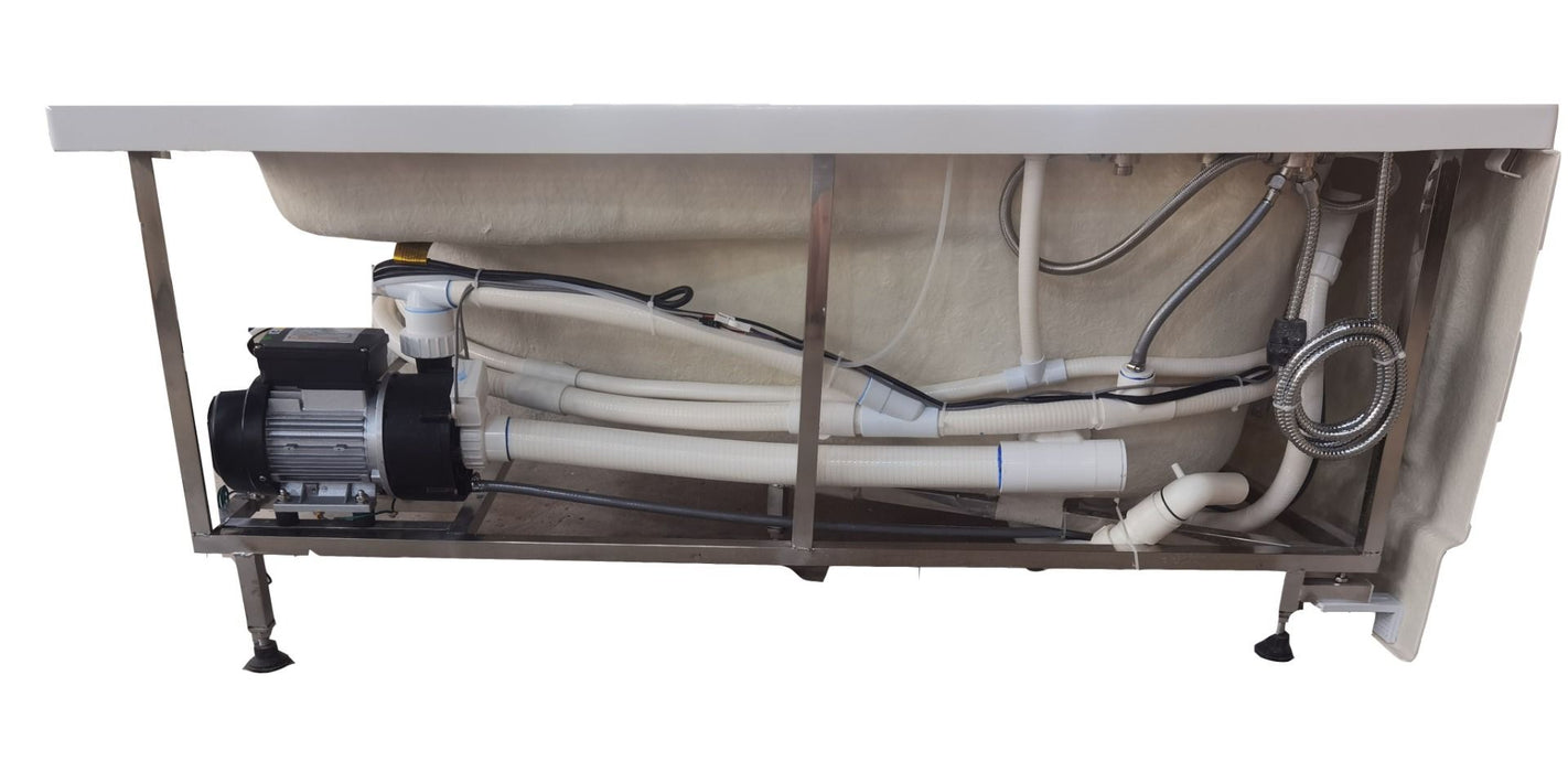 EAGO AM161-L 59" Single Person Corner White Acrylic Whirlpool Bath Tub