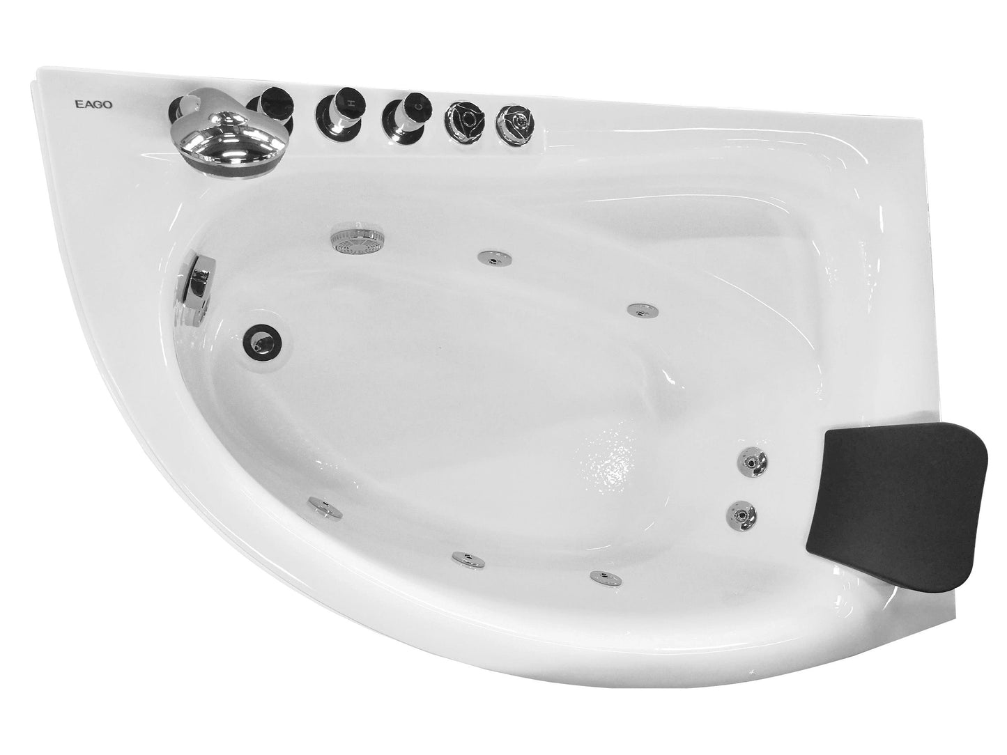 EAGO AM161-L 59" Single Person Corner White Acrylic Whirlpool Bath Tub