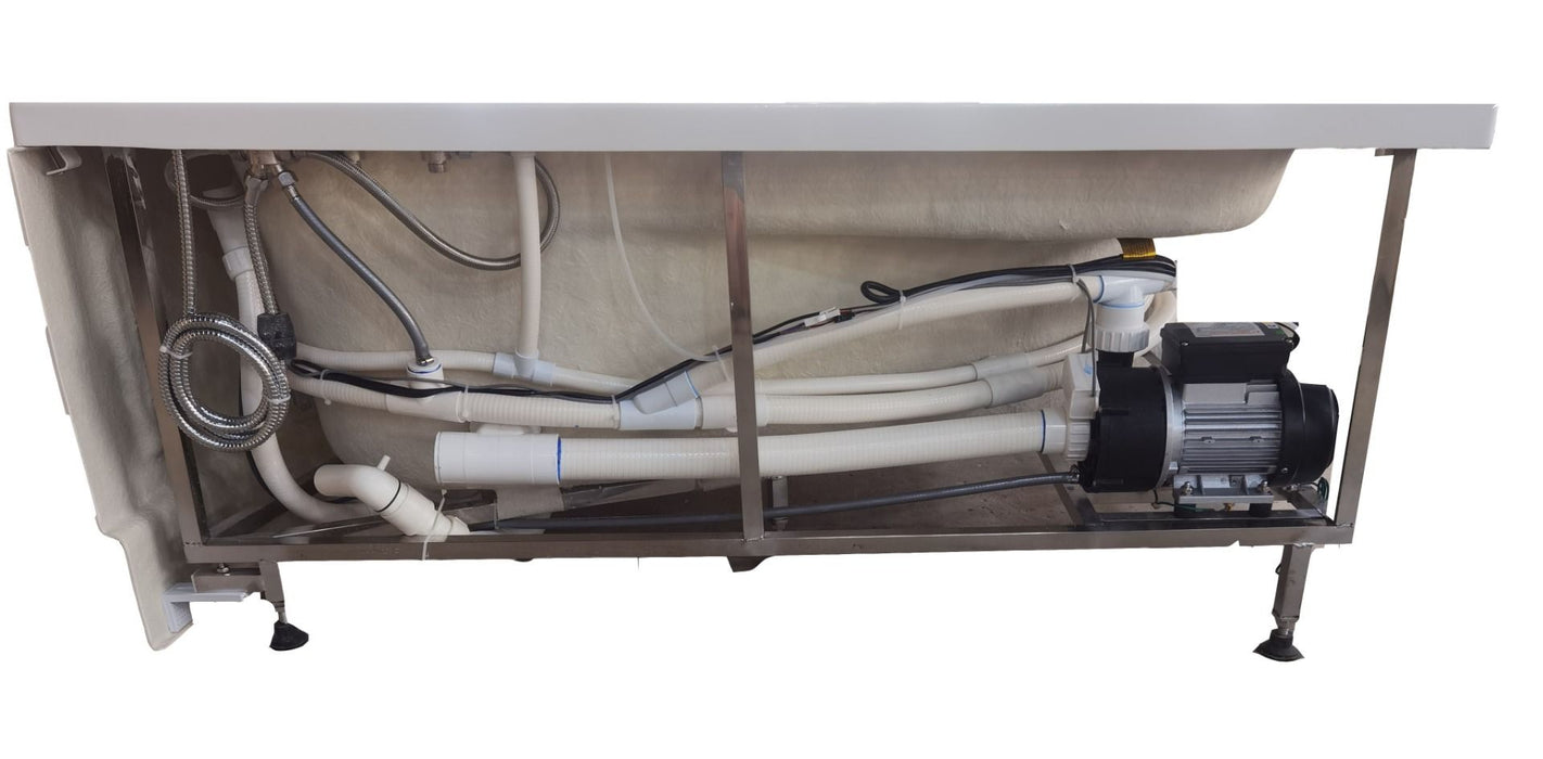 EAGO AM161-R 59" Single Person Corner White Acrylic Whirlpool BathTub