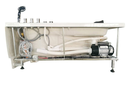 EAGO AM161-R 59" Single Person Corner White Acrylic Whirlpool BathTub