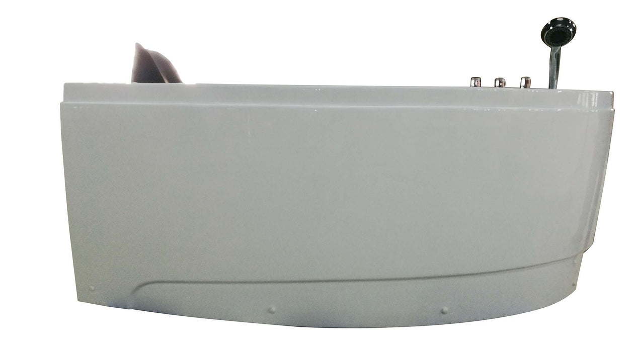 EAGO AM161-R 59" Single Person Corner White Acrylic Whirlpool BathTub
