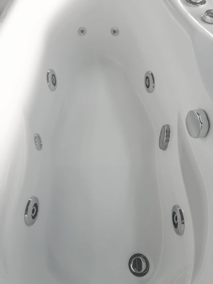 EAGO AM175-L 57'' White Acrylic Jetted Whirlpool Bathtub W/ Fixtures