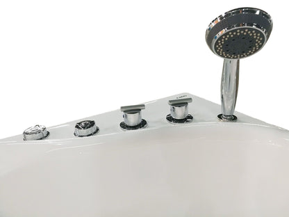 EAGO AM175-R 57'' White Acrylic Jetted Whirlpool Bathtub W/ Fixtures